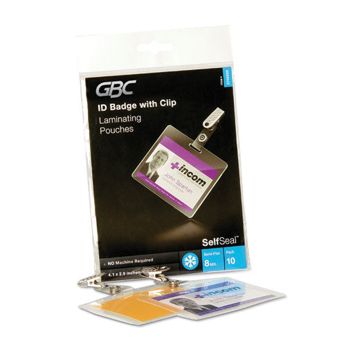 GBC® Selfseal Self-adhesive Laminating Pouches And Single-sided Sheets, 8 Mil, 4.13" X 2.94", Gloss Clear, 10-pack freeshipping - TVN Wholesale
