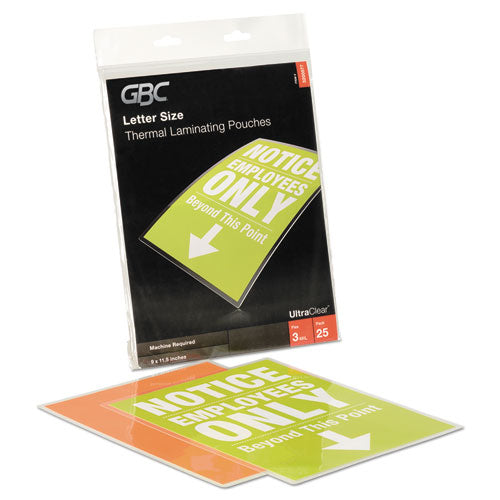 GBC® Ultraclear Thermal Laminating Pouches, 3 Mil, 9" X 11.5", Gloss Clear, 50-box freeshipping - TVN Wholesale