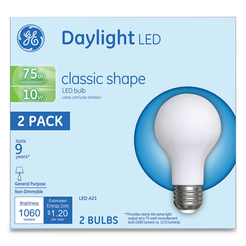 GE Led Classic Daylight A21 Light Bulb, 10 W, 2-pack freeshipping - TVN Wholesale