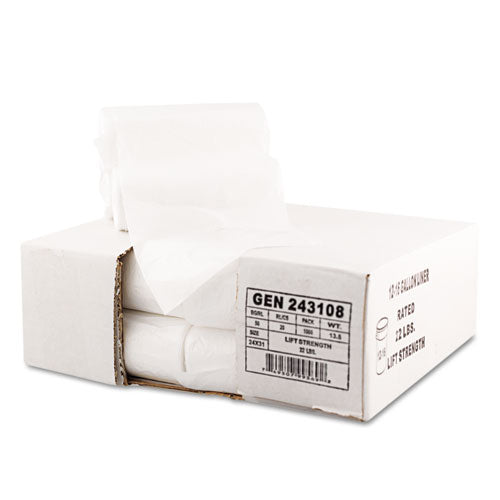GEN High Density Can Liners, 16 Gal, 7 Microns, 24" X 31", Natural, 1,000-carton freeshipping - TVN Wholesale
