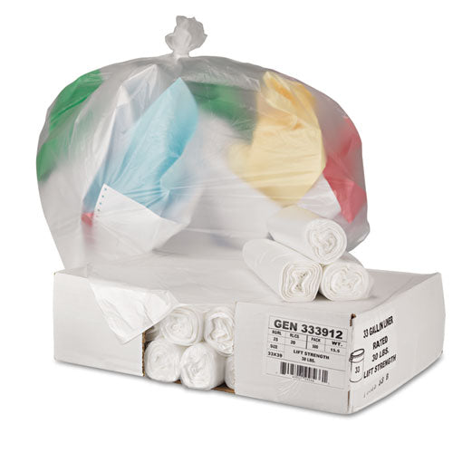 General Supply High-density Can Liners, 33 Gal, 9 Microns, 33" X 39", Natural, 500-carton freeshipping - TVN Wholesale
