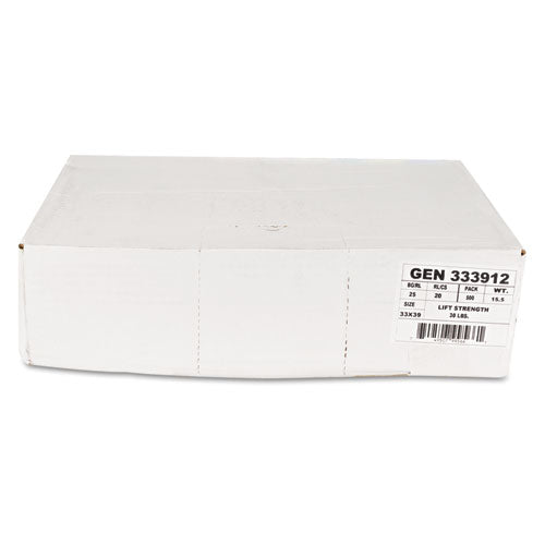 General Supply High-density Can Liners, 33 Gal, 9 Microns, 33" X 39", Natural, 500-carton freeshipping - TVN Wholesale