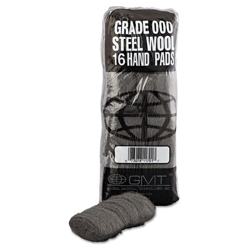 GMT Industrial-quality Steel Wool Hand Pads, #000 Extra Fine, Steel Gray, 16 Pads-sleeve, 12 Sleeves-carton freeshipping - TVN Wholesale