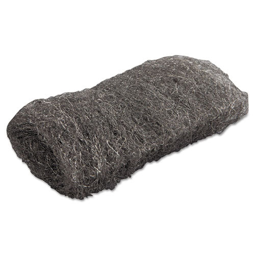 GMT Industrial-quality Steel Wool Hand Pads, #1 Medium, Steel Gray, 16 Pads-sleeve, 12 Sleeves-carton freeshipping - TVN Wholesale