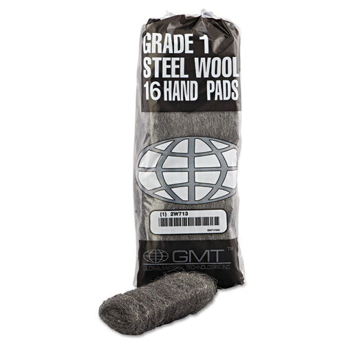 GMT Industrial-quality Steel Wool Hand Pads, #1 Medium, Steel Gray, 16 Pads-sleeve, 12 Sleeves-carton freeshipping - TVN Wholesale