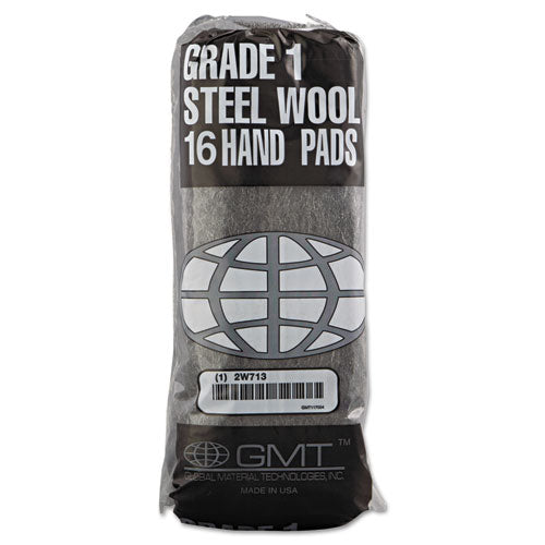 GMT Industrial-quality Steel Wool Hand Pads, #1 Medium, Steel Gray, 16 Pads-sleeve, 12 Sleeves-carton freeshipping - TVN Wholesale
