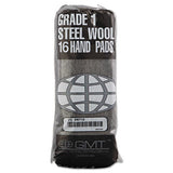 GMT Industrial-quality Steel Wool Hand Pads, #1 Medium, Steel Gray, 16 Pads-sleeve, 12 Sleeves-carton freeshipping - TVN Wholesale
