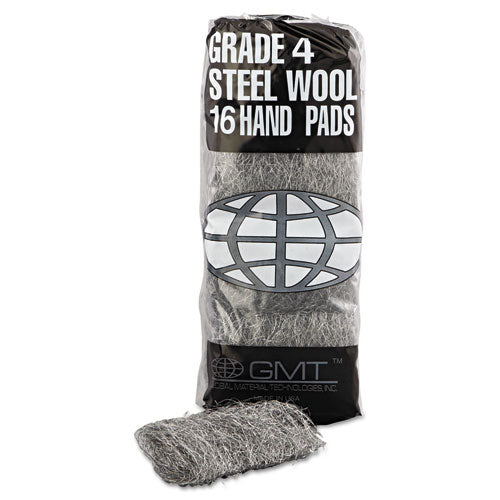 GMT Industrial-quality Steel Wool Hand Pads, #4 Extra Coarse, Steel Gray, 16 Pads-sleeve, 12 Sleeves-carton freeshipping - TVN Wholesale