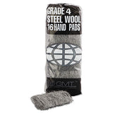 GMT Industrial-quality Steel Wool Hand Pads, #4 Extra Coarse, Steel Gray, 16 Pads-sleeve, 12 Sleeves-carton freeshipping - TVN Wholesale