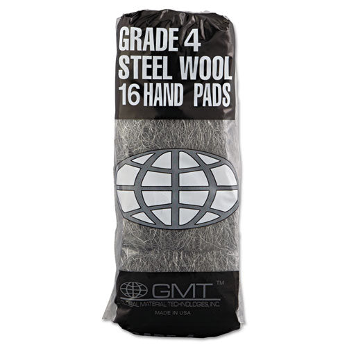 GMT Industrial-quality Steel Wool Hand Pads, #4 Extra Coarse, Steel Gray, 16 Pads-sleeve, 12 Sleeves-carton freeshipping - TVN Wholesale