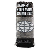 GMT Industrial-quality Steel Wool Hand Pads, #4 Extra Coarse, Steel Gray, 16 Pads-sleeve, 12 Sleeves-carton freeshipping - TVN Wholesale