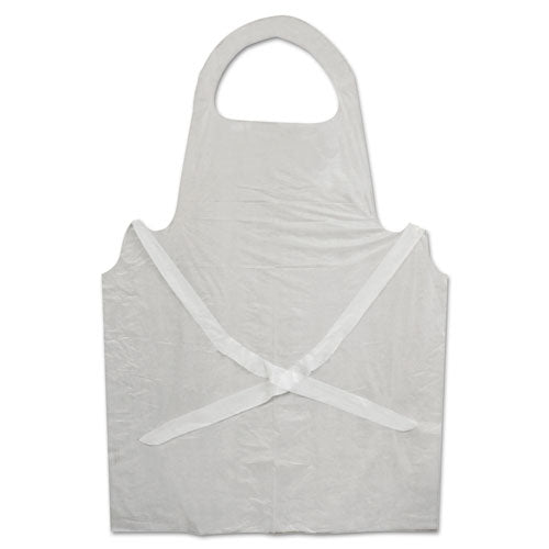 GN1 Disposable Apron, Poly, 28 X 45, 1.25 Mil, One Size Fits All, White, 100-pack freeshipping - TVN Wholesale