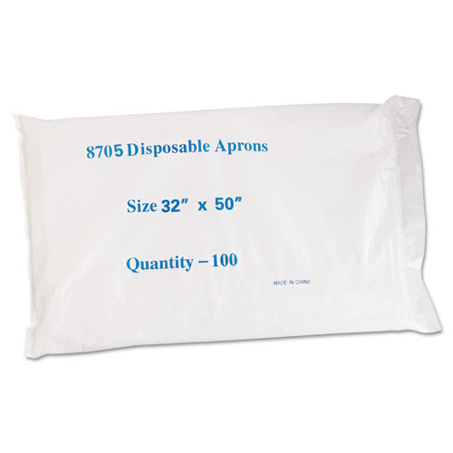 GN1 Disposable Apron, Poly, 28 X 45, 1.25 Mil, One Size Fits All, White, 100-pack freeshipping - TVN Wholesale