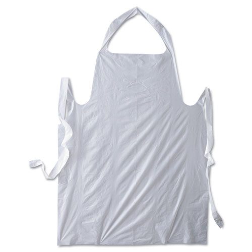 GN1 Disposable Apron, Poly, 28 X 45, 1.25 Mil, One Size Fits All, White, 100-pack freeshipping - TVN Wholesale