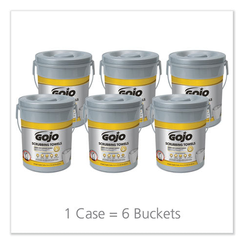 GOJO® Scrubbing Towels, Hand Cleaning, Silver-yellow, 10 1-2 X 12, 72-bucket, 6-carton freeshipping - TVN Wholesale