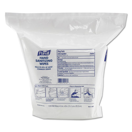 PURELL® Hand Sanitizing Wipes, 6" X 8", White, Fresh Citrus Scent, 1200-refill Pouch, 2 Refills-carton freeshipping - TVN Wholesale