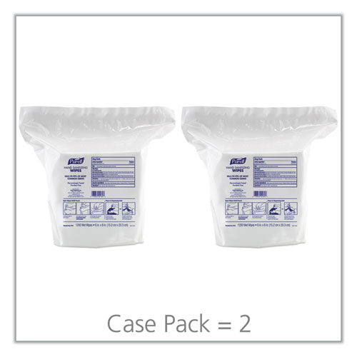 PURELL® Hand Sanitizing Wipes, 6" X 8", White, Fresh Citrus Scent, 1200-refill Pouch, 2 Refills-carton freeshipping - TVN Wholesale