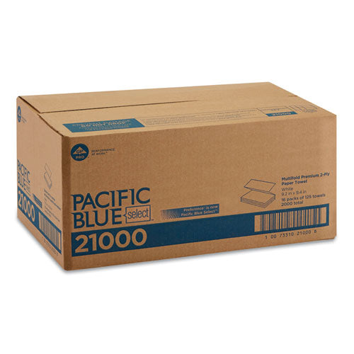 Georgia Pacific® Professional Blue Select Multi-fold 2 Ply Paper Towel, 9 1-5 X 9 2-5, White,125-pk, 16 Pk-ct freeshipping - TVN Wholesale