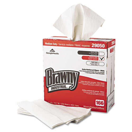 Brawny® Professional Medium Duty Scrim Reinforced Wipers, 9 1-4 X 16 11-16, 166-box, 5 Boxes-carton freeshipping - TVN Wholesale