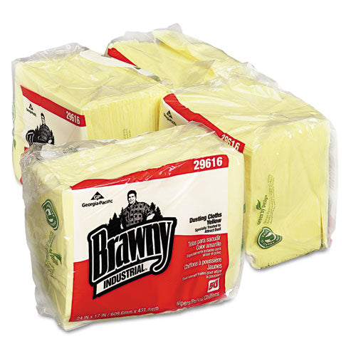 Brawny® Professional Dusting Cloths Quarterfold, 17 X 24, Yellow, 50-pack, 4 Packs-carton freeshipping - TVN Wholesale