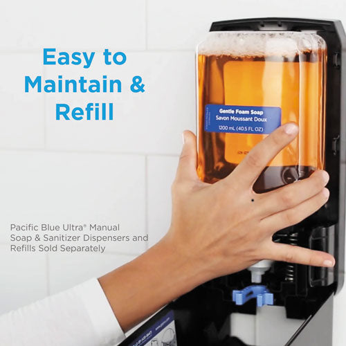 Georgia Pacific® Professional Pacific Blue Ultra Soap-sanitizer Dispenser 1,200 Ml Refill, 5.6 X 4.4 X 11.5, Black freeshipping - TVN Wholesale