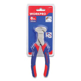 Workpro® End-cutting Pliers, 6" Long, Ni-fe-coated Drop-forged Carbon Steel, Blue-red Soft-grip Handle freeshipping - TVN Wholesale