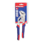 Workpro® Groove Joint Pliers, 8" Long, Ni-fe-coated Drop-forged Carbon Steel, Blue-red Soft-grip Handle freeshipping - TVN Wholesale