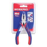 Workpro® Mini Linesman Pliers, 5" Long, Ni-fe-coated Drop-forged Carbon Steel, Blue-red Soft-grip Handle freeshipping - TVN Wholesale