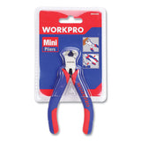 Workpro® Mini End-cutting Pliers, 5" Long, Ni-fe-coated Drop-forged Carbon Steel, Blue-red Soft-grip Handle freeshipping - TVN Wholesale