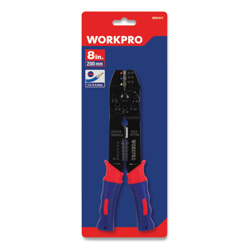 Workpro® Square Nose Multi-purpose Wiring Tool, Awg Markings, 22 To 10 Awg, 8" Long, Metal, Blue-red Soft-grip Handle freeshipping - TVN Wholesale