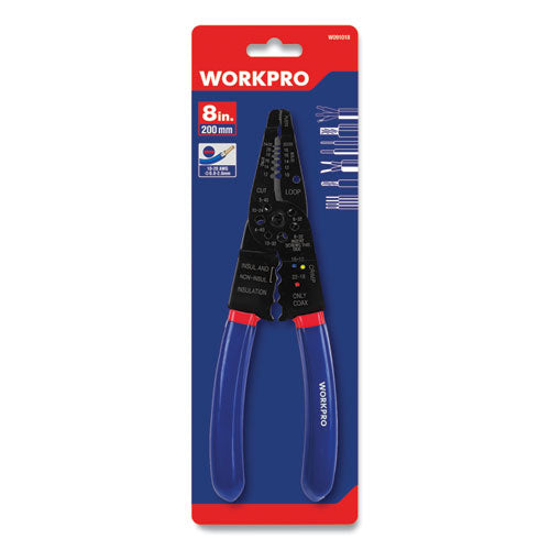 Workpro® Tapered Nose Multi-purpose Wiring Tool, Awg Markings, 22 To 10 Awg, 8" Long, Metal, Blue-red Soft-grip Handle freeshipping - TVN Wholesale