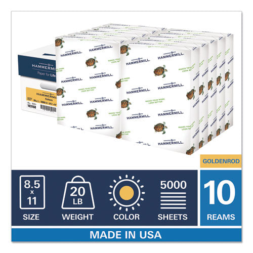 Hammermill® Colors Print Paper, 20lb, 8.5 X 11, Goldenrod, 500 Sheets-ream, 10 Reams-carton freeshipping - TVN Wholesale
