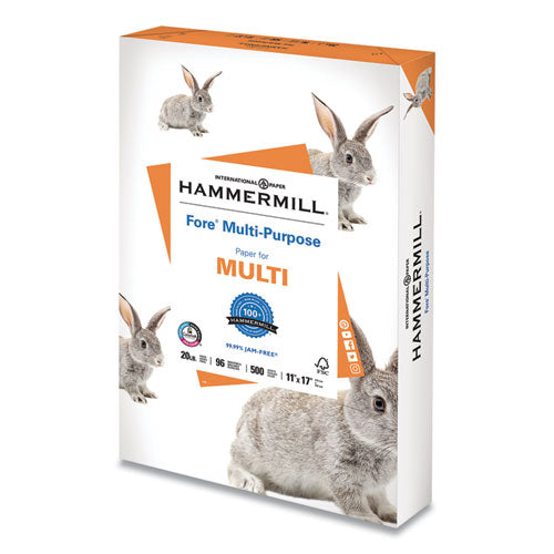 Hammermill® Fore Multipurpose Print Paper, 96 Bright, 20 Lb, 8.5 X 11, White, 500 Sheets-ream, 10 Reams-carton freeshipping - TVN Wholesale