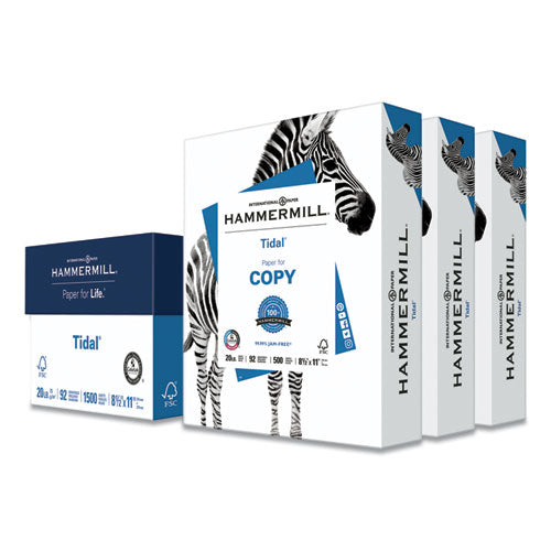 Hammermill® Tidal Print Paper, 92 Bright, 20lb, 8.5 X 11, White, 500 Sheets-ream, 3 Reams-carton freeshipping - TVN Wholesale