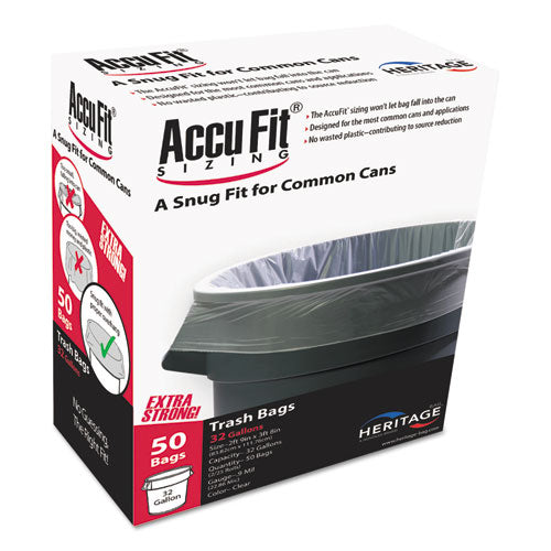 AccuFit® Linear Low Density Can Liners With Accufit Sizing, 32 Gal, 0.9 Mil, 33" X 44", Clear, 50-box freeshipping - TVN Wholesale