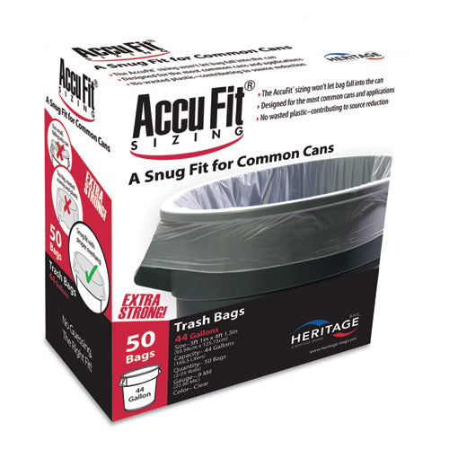 AccuFit® Linear Low Density Can Liners With Accufit Sizing, 44 Gal, 0.9 Mil, 37" X 50", Clear, 50-box freeshipping - TVN Wholesale