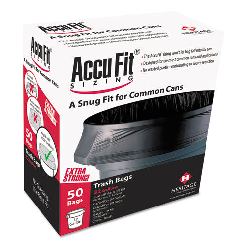 AccuFit® Linear Low Density Can Liners With Accufit Sizing, 44 Gal, 0.9 Mil, 37" X 50", Black, 50-box freeshipping - TVN Wholesale