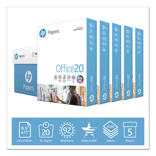 HP Papers Office20 Paper, 92 Bright, 20lb, 8.5 X 11, White, 500 Sheets-ream, 5 Reams-carton freeshipping - TVN Wholesale