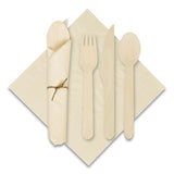 Hoffmaster® Pre-rolled Caterwrap Kraft Napkins With Wood Cutlery, 6 X 12 Napkin;fork;knife;spoon, 7" To 9", Kraft, 100-carton freeshipping - TVN Wholesale