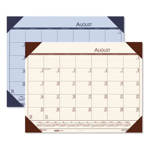 House of Doolittle™ Ecotones Recycled Academic Desk Pad Calendar, 18.5 X 13, Orchid Sheets, Cordovan Corners, 12-month (aug-july): 2021-2022 freeshipping - TVN Wholesale