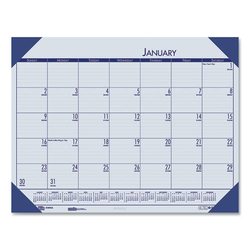 House of Doolittle™ Ecotones Recycled Monthly Desk Pad Calendar, 22 X 17, Ocean Blue Sheets-corners, Black Binding, 12-month (jan-dec): 2022 freeshipping - TVN Wholesale