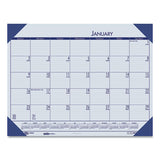 House of Doolittle™ Ecotones Recycled Monthly Desk Pad Calendar, 18.5 X 13, Ocean Blue Sheets-corners, Black Binding, 12-month (jan To Dec): 2022 freeshipping - TVN Wholesale