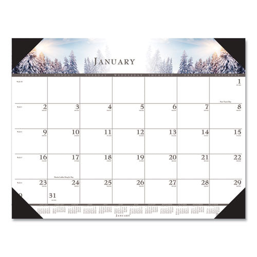House of Doolittle™ Recycled Full-color Monthly Desk Pad Calendar, Nature Photography, 22 X 17, Black Binding-corners,12-month (jan To Dec): 2022 freeshipping - TVN Wholesale