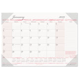House of Doolittle™ Recycled Monthly Desk Pad Calendar, Breast Cancer Awareness Artwork, 22 X 17, Black Binding-corners,12-month (jan-dec): 2022 freeshipping - TVN Wholesale