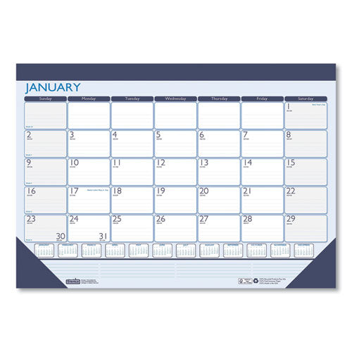 House of Doolittle™ Recycled Contempo Desk Pad Calendar, 18.5 X 13, White-blue Sheets, Black Binding, Black Corners, 12-month (jan To Dec): 2022 freeshipping - TVN Wholesale
