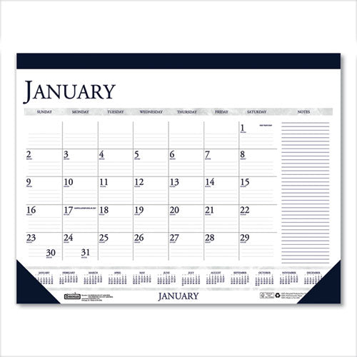 House of Doolittle™ Recycled Two-color Monthly Desk Pad Calendar With Notes Section, 18.5 X 13, Blue Binding-corners, 12-month (jan-dec): 2022 freeshipping - TVN Wholesale