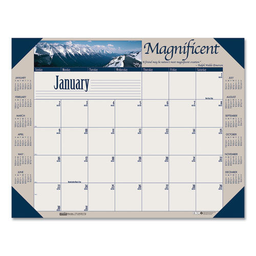 House of Doolittle™ Earthscapes Recycled Monthly Desk Pad Calendar, Motivational Photos, 22 X 17, Blue Binding-corners, 12-month (jan-dec): 2022 freeshipping - TVN Wholesale