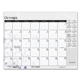 House of Doolittle™ Recycled Desk Pad Calendar, Wild Flowers Artwork, 18.5 X 13, White Sheets, Black Binding-corners,12-month (jan-dec): 2022 freeshipping - TVN Wholesale
