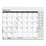 House of Doolittle™ Recycled Desk Pad Calendar, Wild Flowers Artwork, 18.5 X 13, White Sheets, Black Binding-corners,12-month (jan-dec): 2022 freeshipping - TVN Wholesale