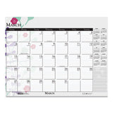 House of Doolittle™ Recycled Desk Pad Calendar, Wild Flowers Artwork, 18.5 X 13, White Sheets, Black Binding-corners,12-month (jan-dec): 2022 freeshipping - TVN Wholesale